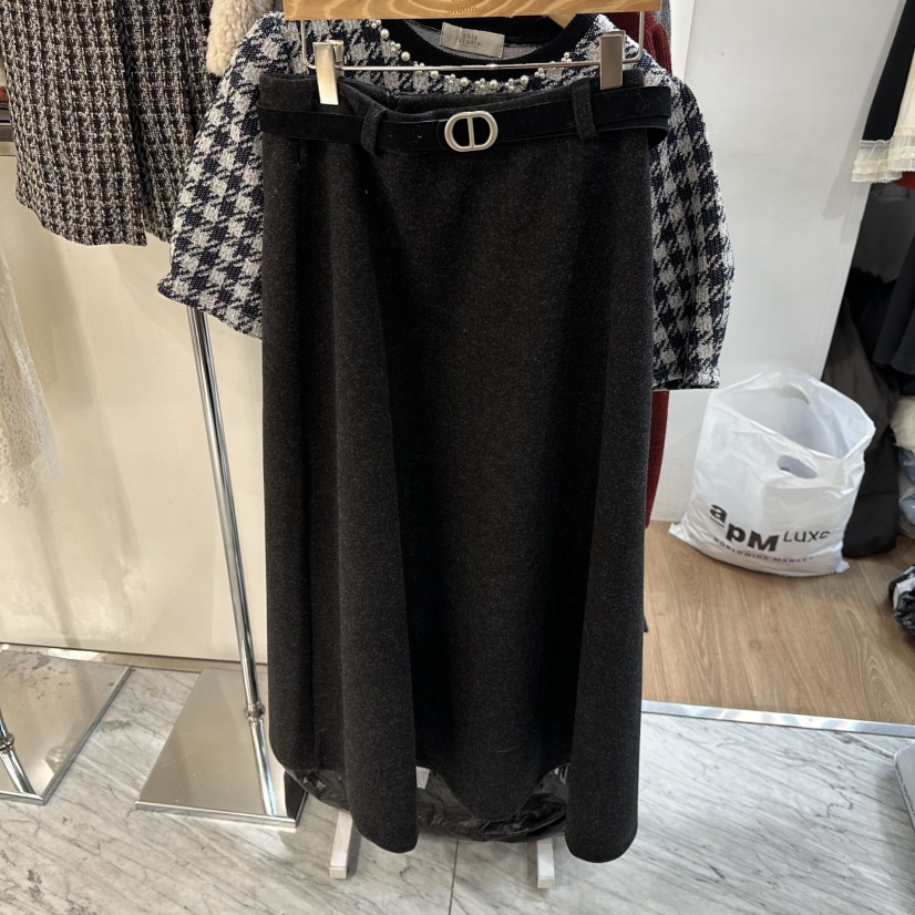 ABLESTUDIO東大門㊣實拍女裝新品時尚職業休閑長裙不含腰帶ABLESTUDIO長裙圖色2