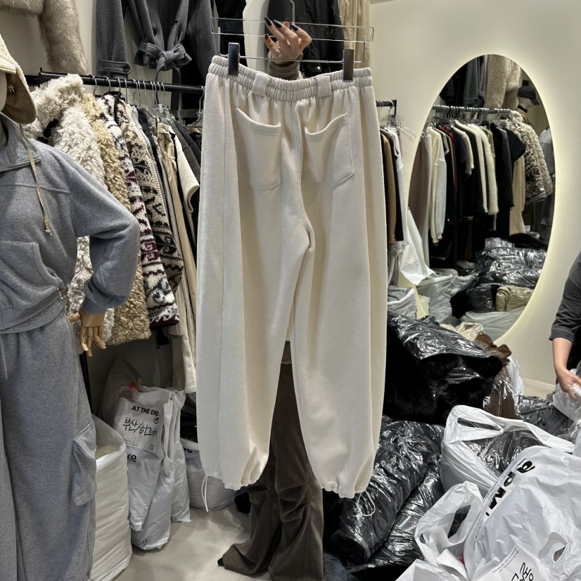 AT THE END韓國直郵㊣女裝新款時尚職業真品休閑休閑褲加絨AT THE END休閑褲