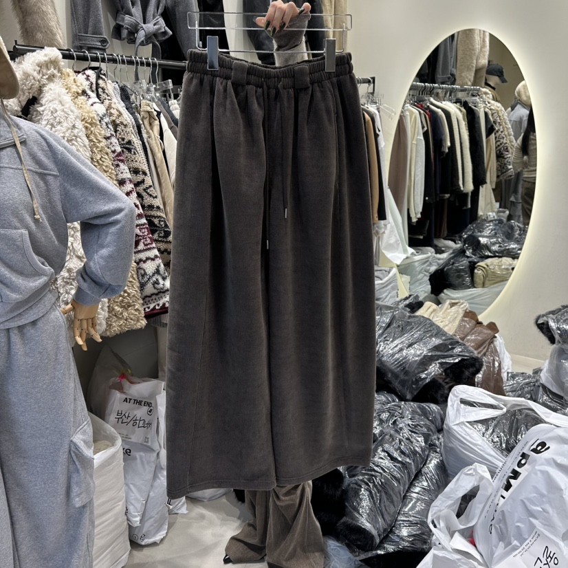 AT THE END韓國直郵㊣女裝新款時尚職業真品休閑休閑褲加絨AT THE END休閑褲圖色2