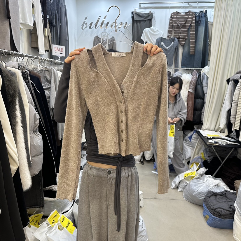 BILLION-L東大門㊣代購女裝新品25秋冬推薦熱賣針織衫假兩件BILLION-L針織衫圖色2