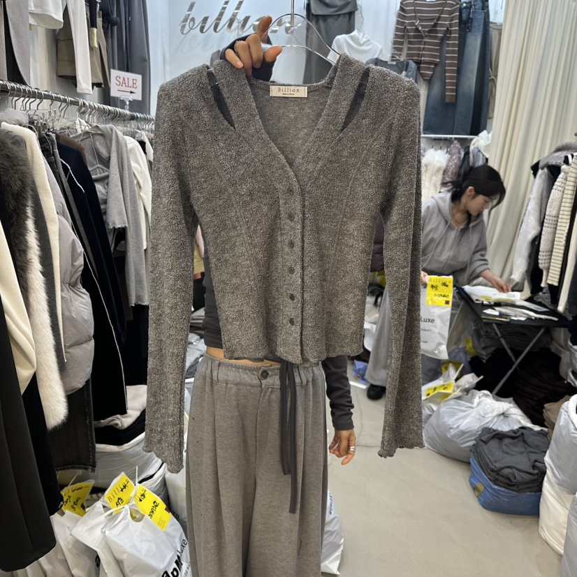 BILLION-L東大門㊣代購女裝新品25秋冬推薦熱賣針織衫假兩件BILLION-L針織衫圖色3