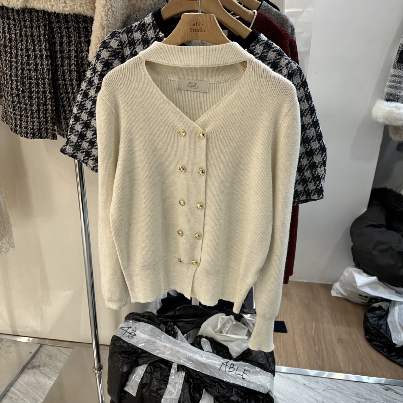 ABLESTUDIO東大門㊣代購女士新款推薦職業休閑時尚25秋冬針織衫ABLESTUDIO針織衫圖色1