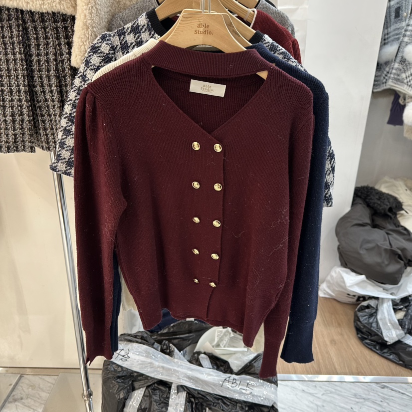 ABLESTUDIO東大門㊣代購女士新款推薦職業休閑時尚25秋冬針織衫ABLESTUDIO針織衫圖色2