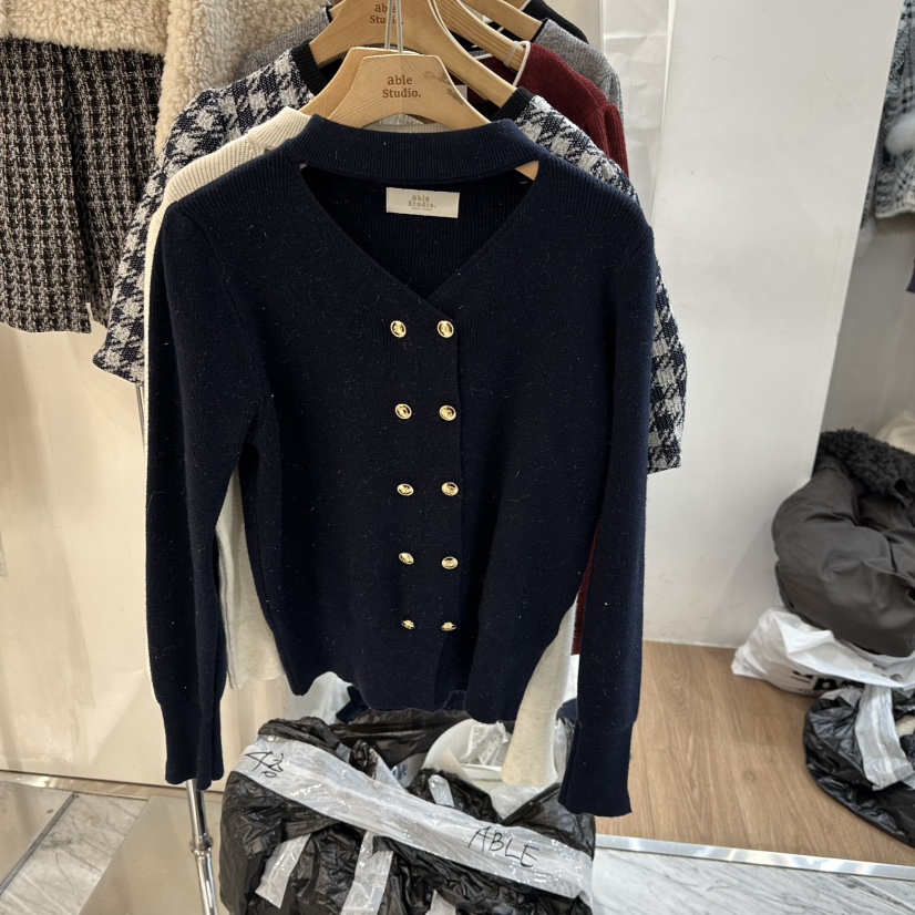 ABLESTUDIO東大門㊣代購女士新款推薦職業休閑時尚25秋冬針織衫ABLESTUDIO針織衫圖色3