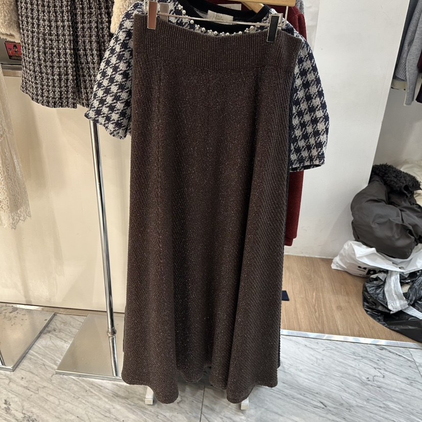 ABLESTUDIO東大門㊣實拍女裝新品推薦熱賣25秋冬時尚休閑長裙ABLESTUDIO長裙圖色1