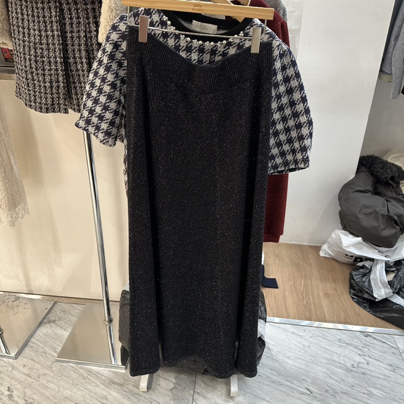 ABLESTUDIO東大門㊣實拍女裝新品推薦熱賣25秋冬時尚休閑長裙ABLESTUDIO長裙圖色2