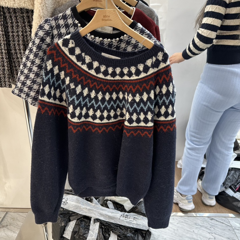 ABLESTUDIO韓國代購㊣女裝新款25秋冬人氣時尚推薦毛衣羊毛ABLESTUDIO毛衣圖色2