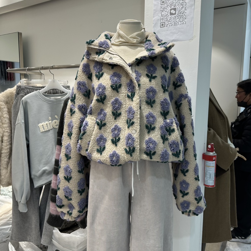 BAHATI東大門㊣實拍女裝新款人氣時尚25秋冬推薦職業夾克花朵BAHATI夾克圖色1