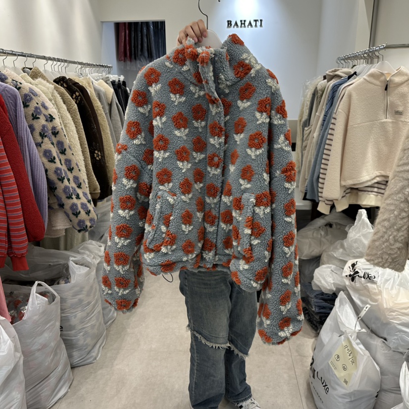 BAHATI東大門㊣實拍女裝新款人氣時尚25秋冬推薦職業夾克花朵BAHATI夾克圖色2