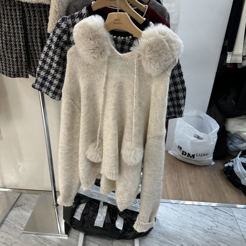 ABLESTUDIO韓國直郵㊣女裝新品人氣25秋冬時尚休閑毛衣圍巾ABLESTUDIO毛衣圖色2