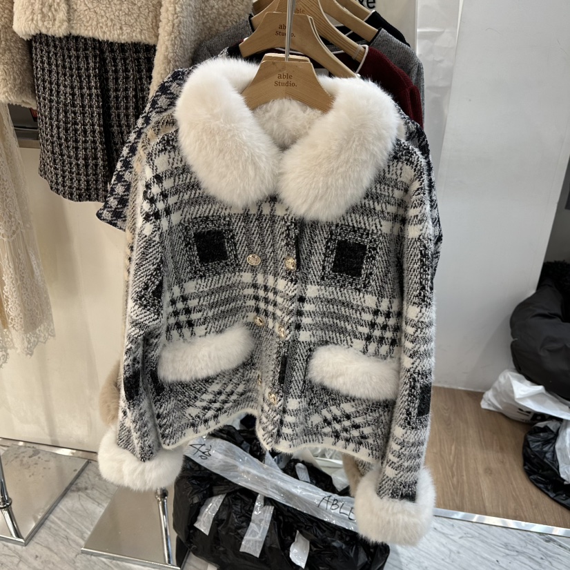 ABLESTUDIO韓國直郵㊣女裝新品熱賣人氣休閑職業推薦夾克格子ABLESTUDIO夾克圖色2