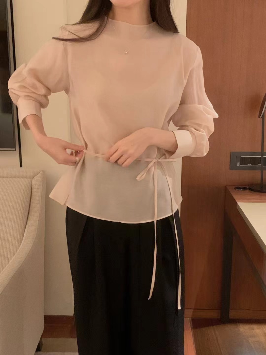 OSRO東大門㊣直郵女士新品時尚推薦25秋冬休閑人氣襯衫蕾絲衫OSRO襯衫/蕾絲衫