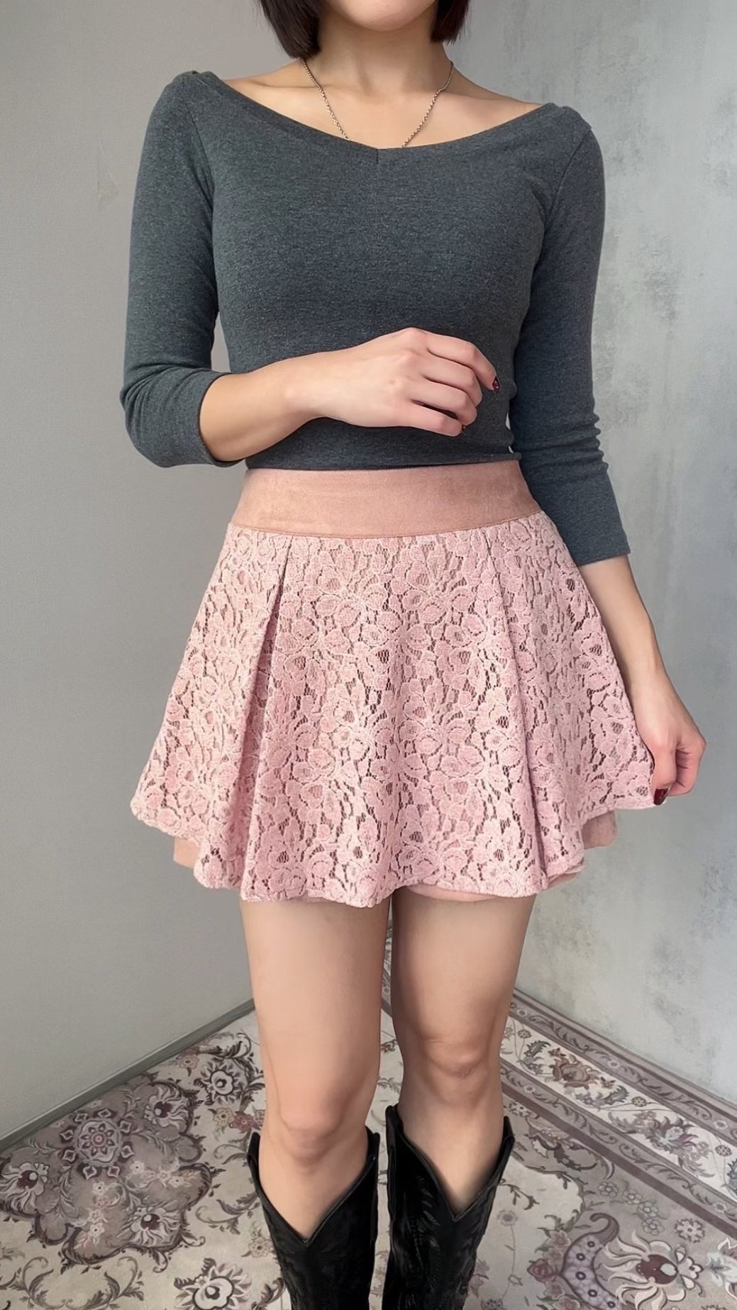 SOOMANCHAE-수만채-T東大門㊣直郵女士新品熱賣職業裙褲蕾絲SOOMANCHAE裙褲