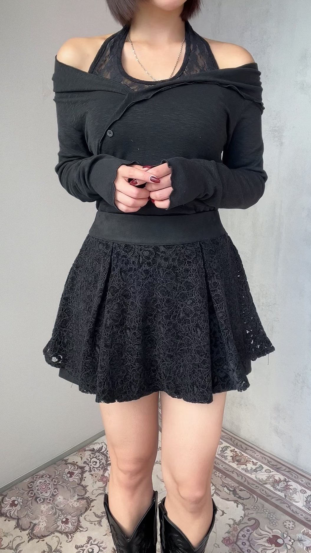 SOOMANCHAE-수만채-T東大門㊣直郵女士新品熱賣職業裙褲蕾絲SOOMANCHAE裙褲