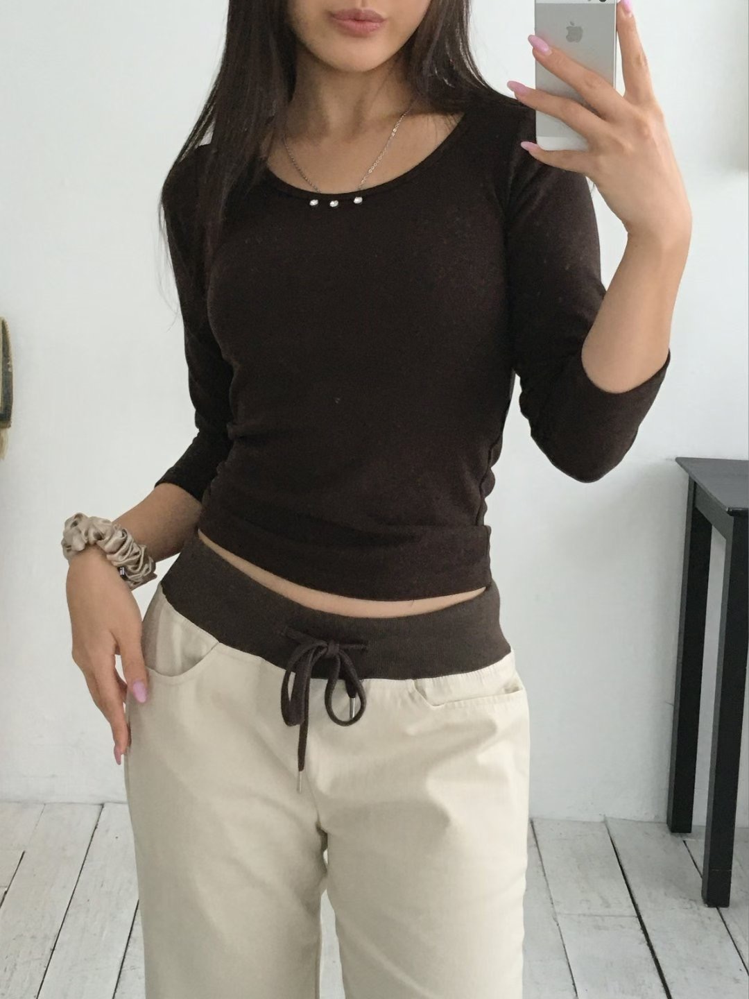 SOOMANCHAE-수만채-T東大門㊣直郵女士新款人氣時尚長袖T恤SOOMANCHAE長袖T恤圖色1