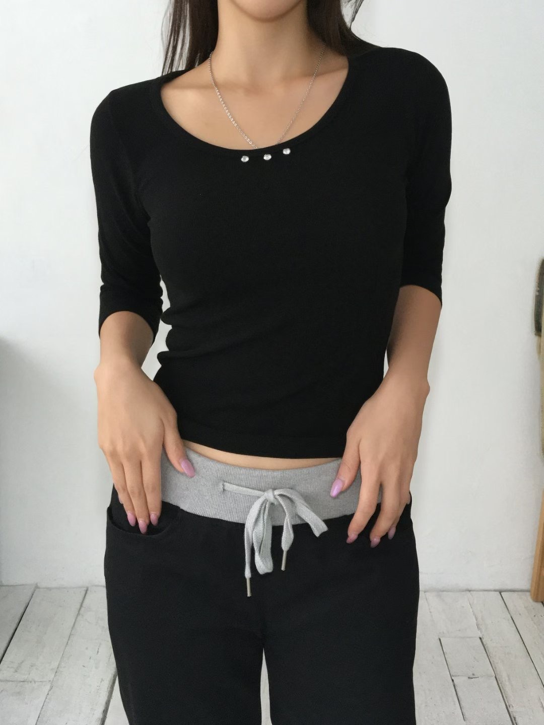 SOOMANCHAE-수만채-T東大門㊣直郵女士新款人氣時尚長袖T恤SOOMANCHAE長袖T恤圖色3