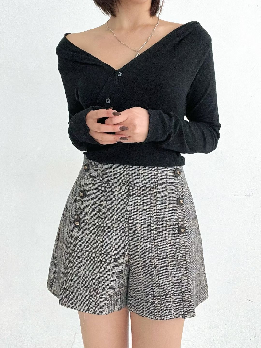 SOOMANCHAE-수만채-T韓國直郵㊣女裝新品職業熱賣25秋冬短褲SOOMANCHAE短褲