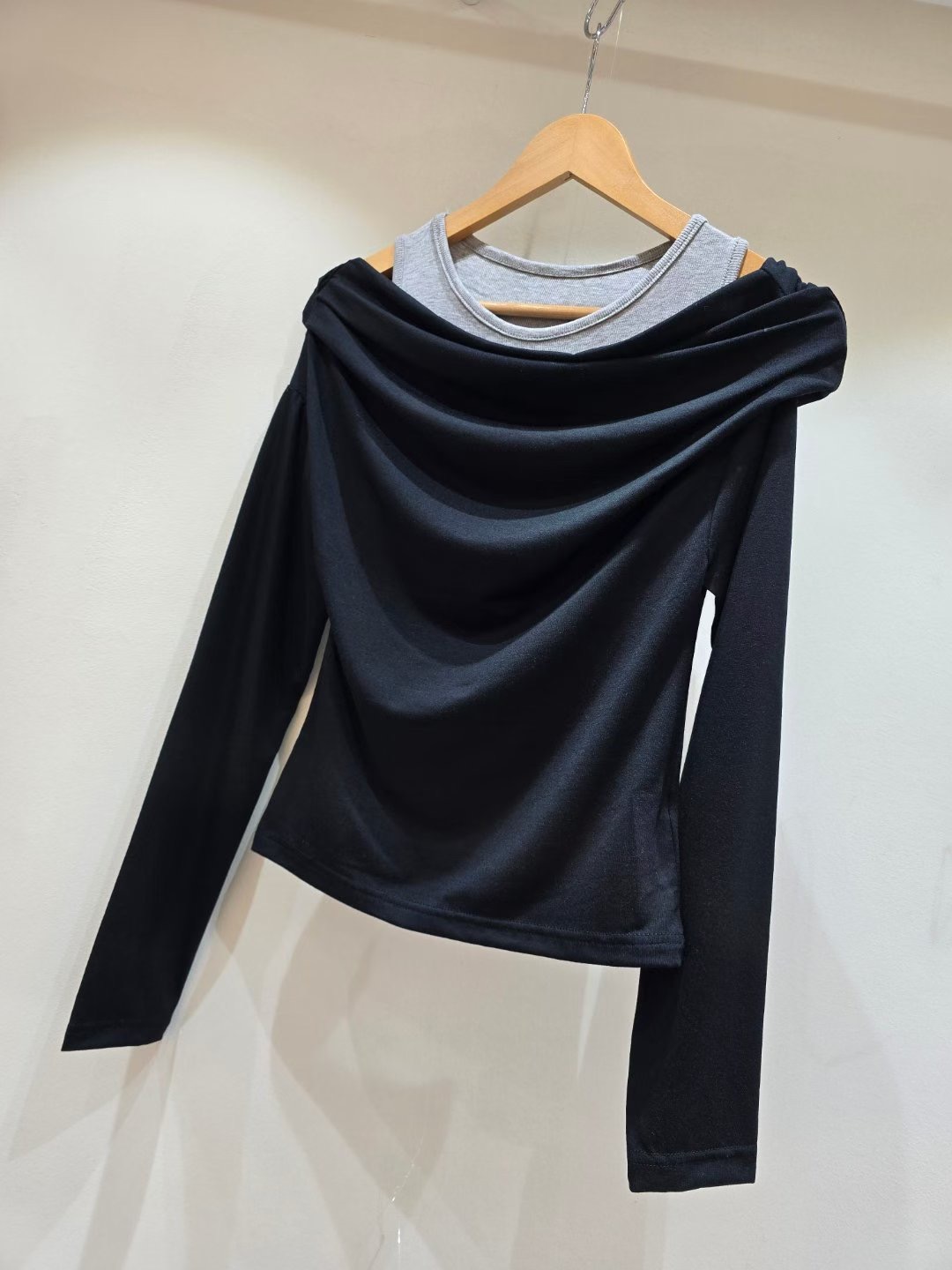SOOMANCHAE-수만채-T東大門㊣直郵女士新款職業長袖T恤假兩件SOOMANCHAE長袖T恤圖色3