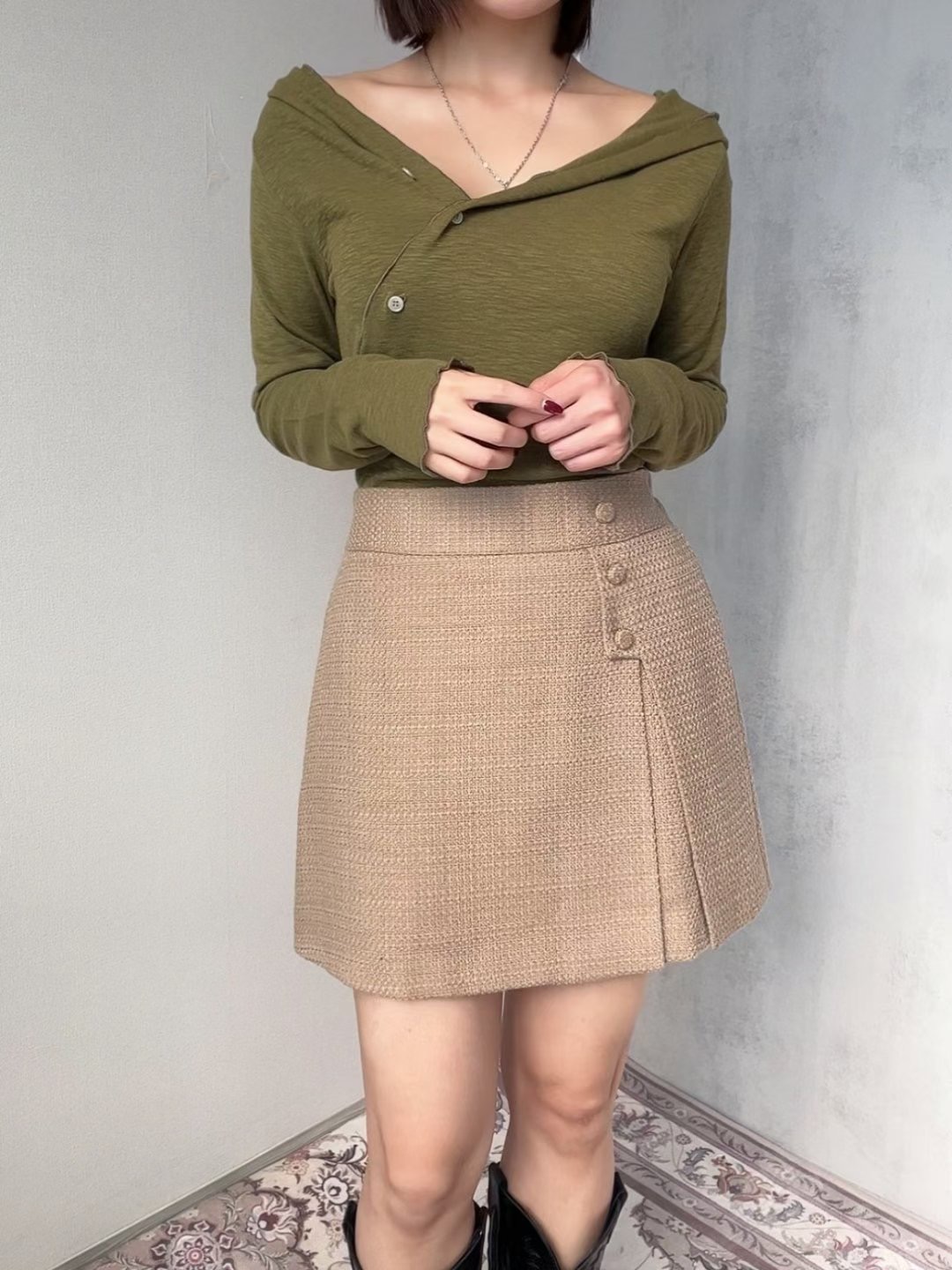 SOOMANCHAE-수만채-T韓國直郵㊣女士新款熱賣休閑職業短裙SOOMANCHAE短裙