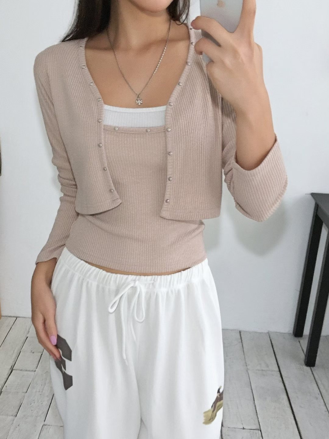 SOOMANCHAE-수만채-T韓國代購㊣女裝新款休閑時尚人氣套裝SOOMANCHAE套裝圖色1