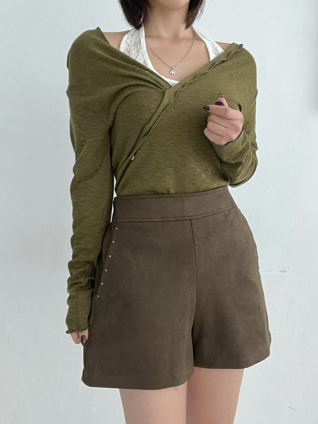 SOOMANCHAE-수만채-T韓國代購㊣女士新品休閑推薦人氣短褲SOOMANCHAE短褲