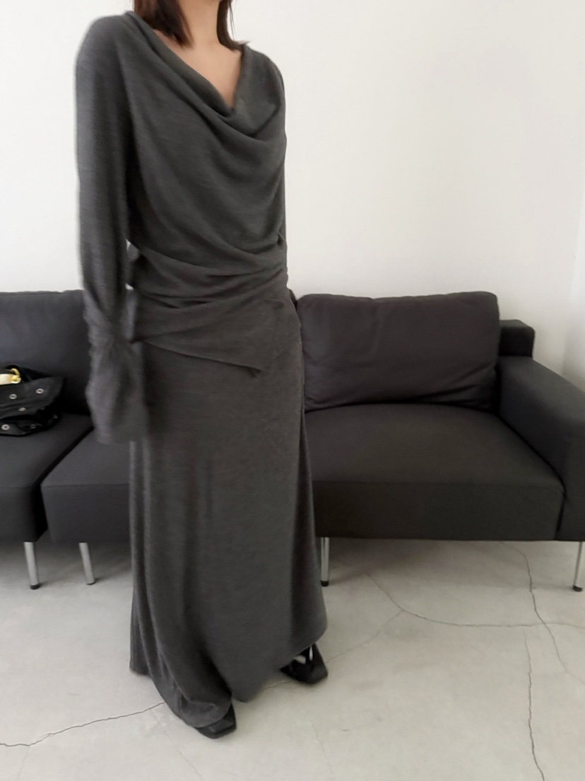 AWESOMESAUCE韓國直郵㊣女士新品推薦休閑熱賣真品25秋冬長裙AWESOME SAUCE長裙