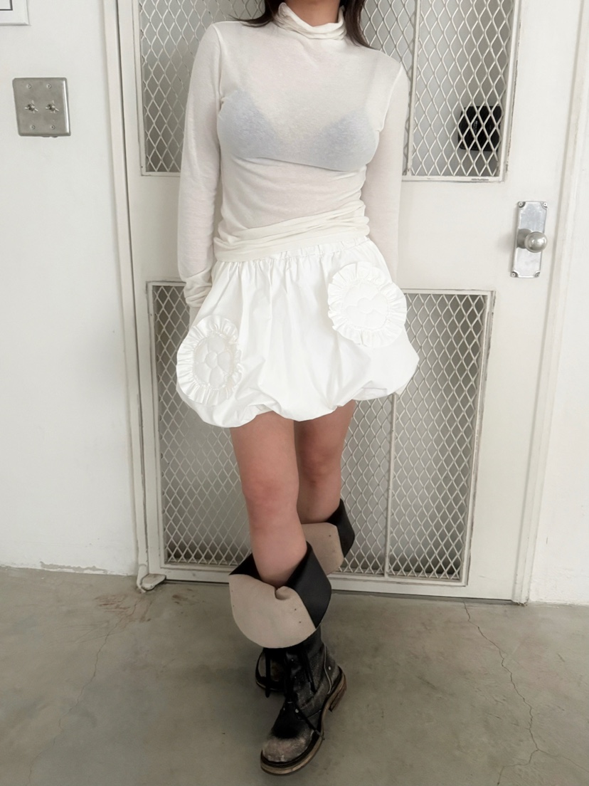 AWESOMESAUCE東大門㊣直郵女裝新品熱賣推薦時尚25秋冬短裙花朵AWESOME SAUCE短裙