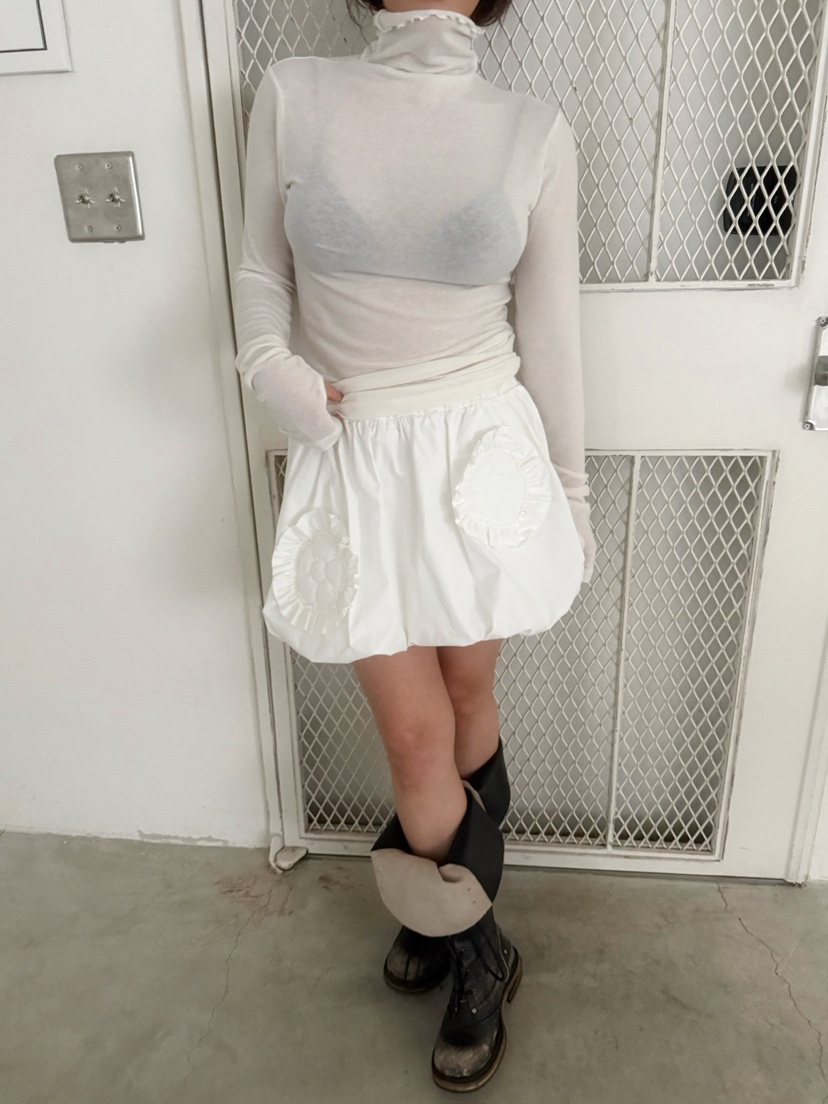 AWESOMESAUCE東大門㊣直郵女裝新品熱賣推薦時尚25秋冬短裙花朵AWESOME SAUCE短裙