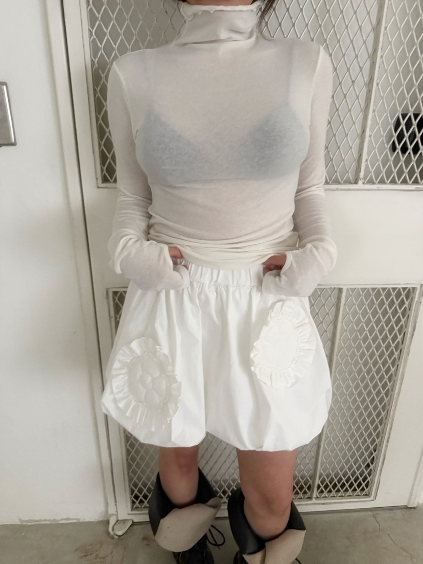 AWESOMESAUCE東大門㊣直郵女裝新品熱賣推薦時尚25秋冬短裙花朵AWESOME SAUCE短裙