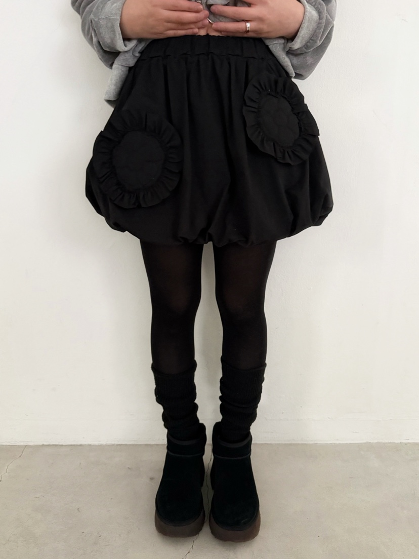 AWESOMESAUCE東大門㊣直郵女裝新品熱賣推薦時尚25秋冬短裙花朵AWESOME SAUCE短裙圖色2