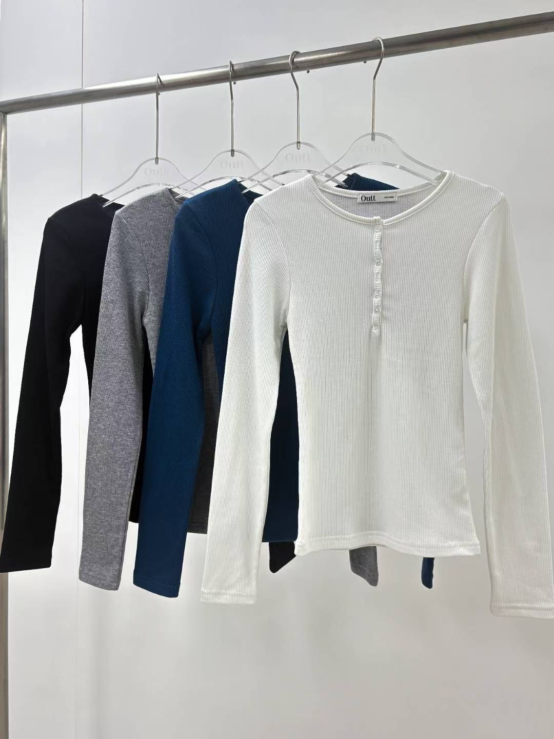 OUTT韓國直郵㊣女士新品真品25秋冬人氣時尚推薦熱賣長袖T恤OUTT長袖T恤