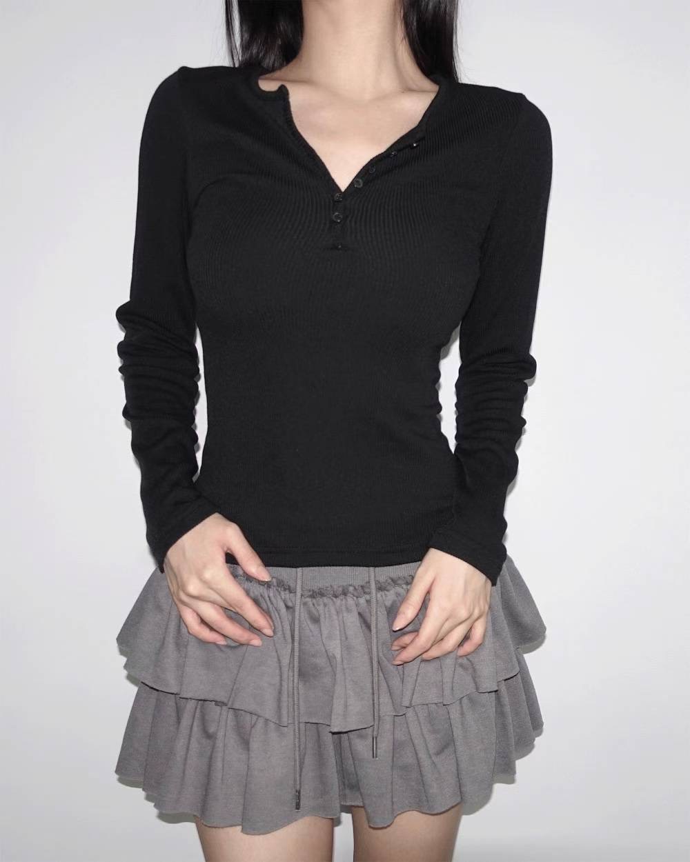 OUTT韓國直郵㊣女士新品真品25秋冬人氣時尚推薦熱賣長袖T恤OUTT長袖T恤圖色4