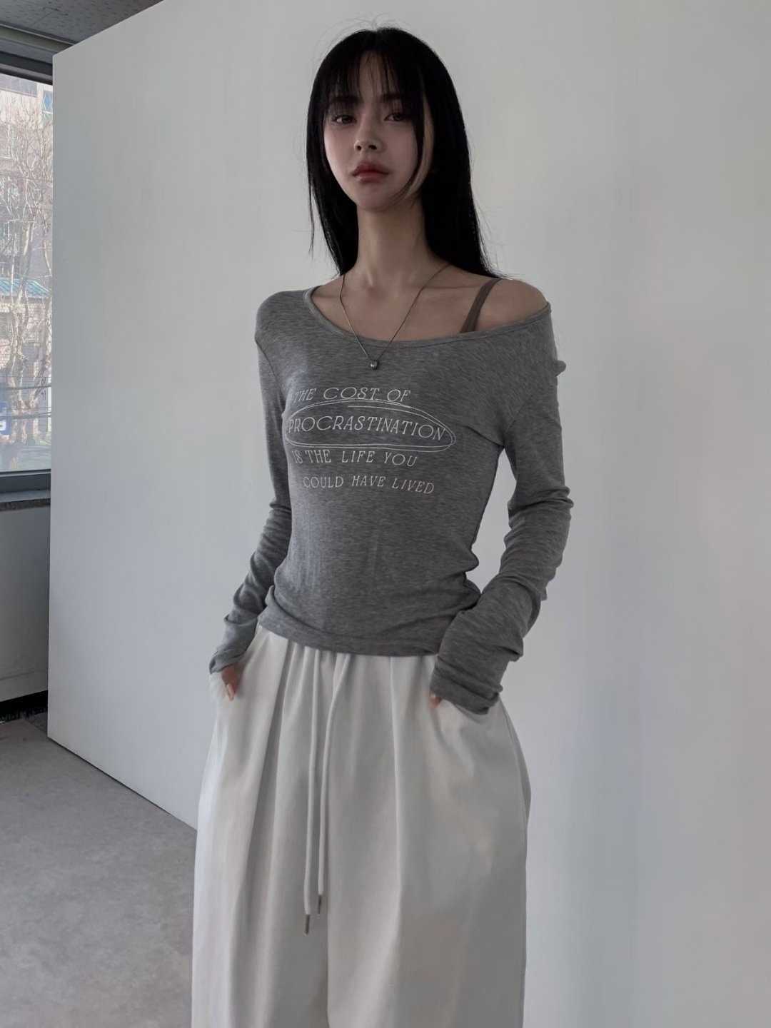 OUTT東大門㊣代購女士新款人氣職業推薦時尚真品休閑長袖T恤OUTT長袖T恤圖色3