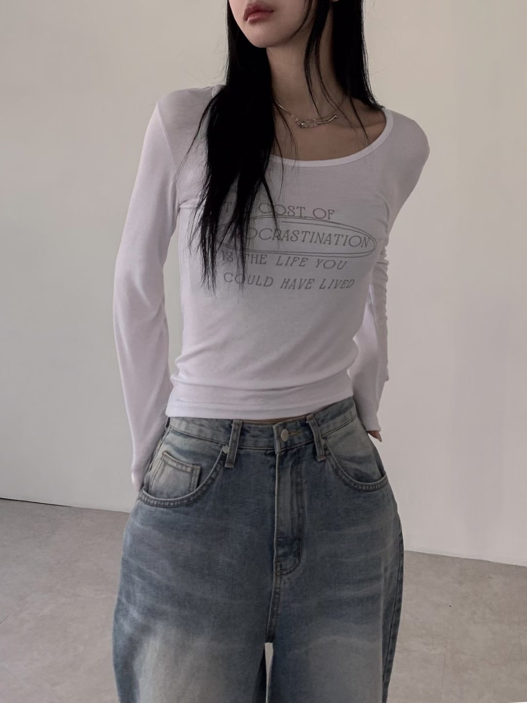 OUTT東大門㊣代購女士新款人氣職業推薦時尚真品休閑長袖T恤OUTT長袖T恤圖色4