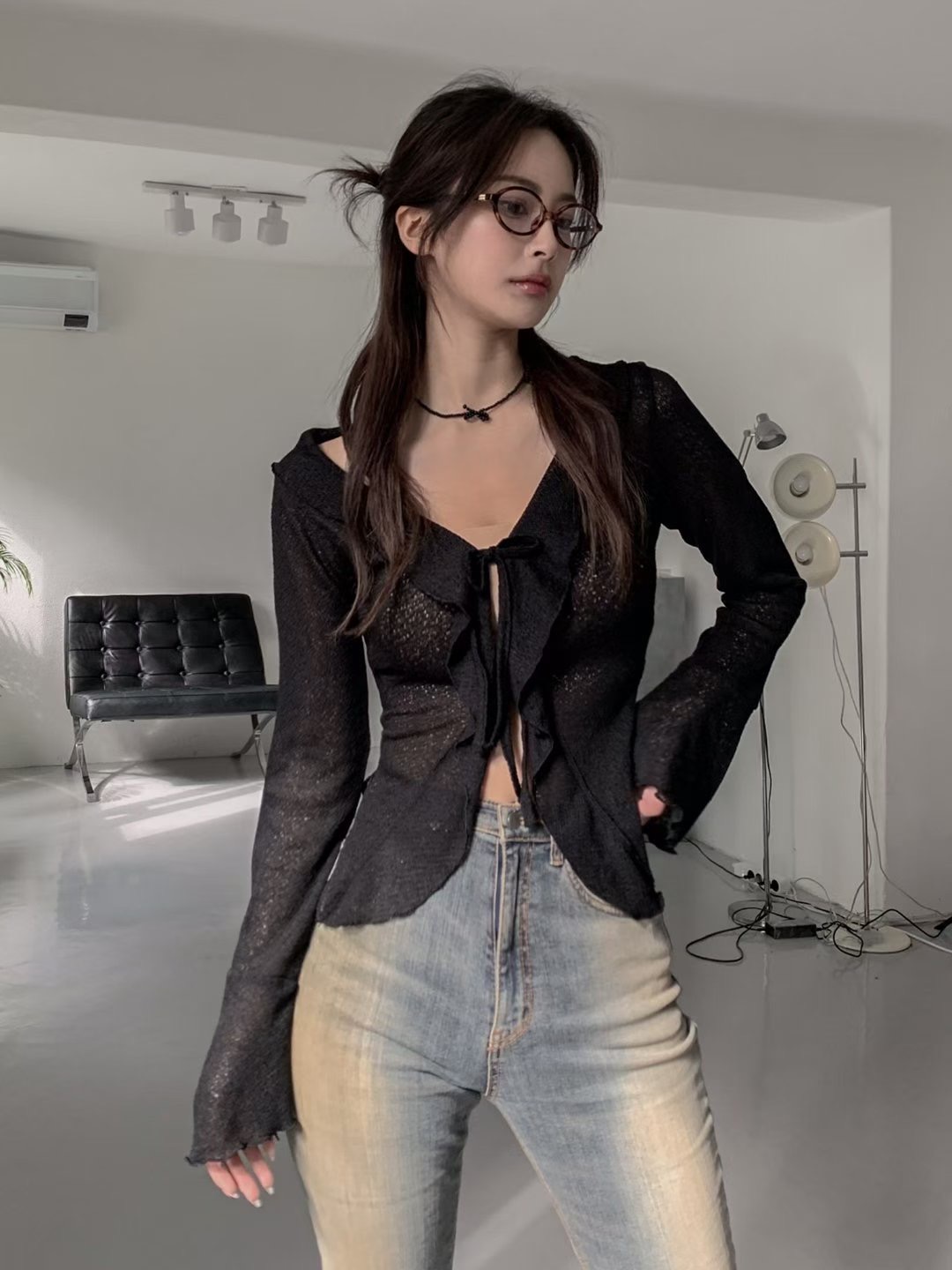 OUTT東大門㊣直郵女士新品真品時尚職業人氣25秋冬推薦針織衫OUTT針織衫圖色1