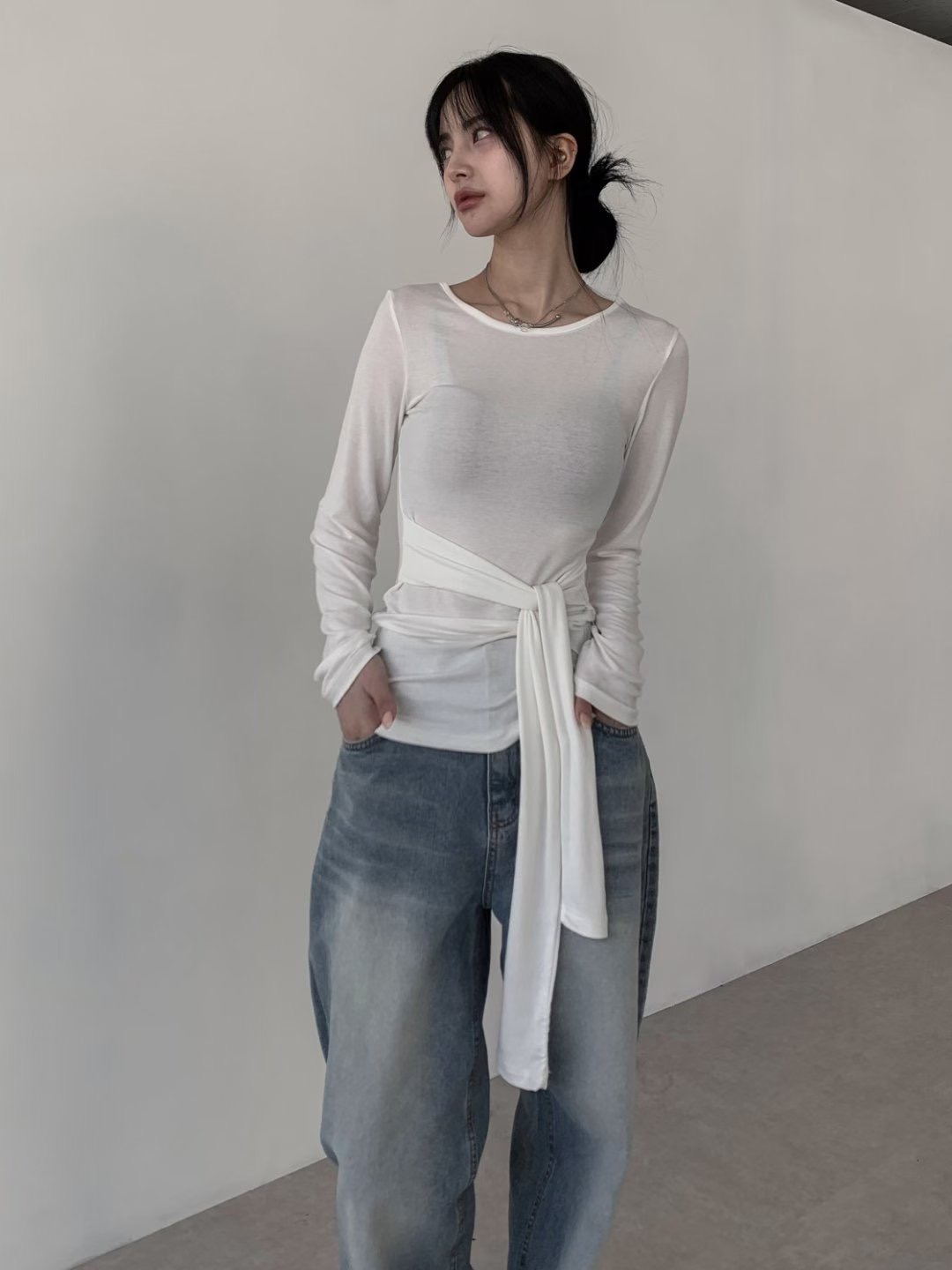 OUTT東大門㊣實拍女士新款25秋冬熱賣職業人氣休閑真品長袖T恤OUTT長袖T恤圖色2