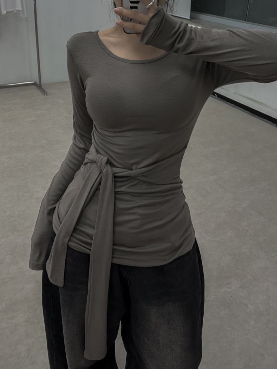 OUTT東大門㊣實拍女士新款25秋冬熱賣職業人氣休閑真品長袖T恤OUTT長袖T恤圖色3