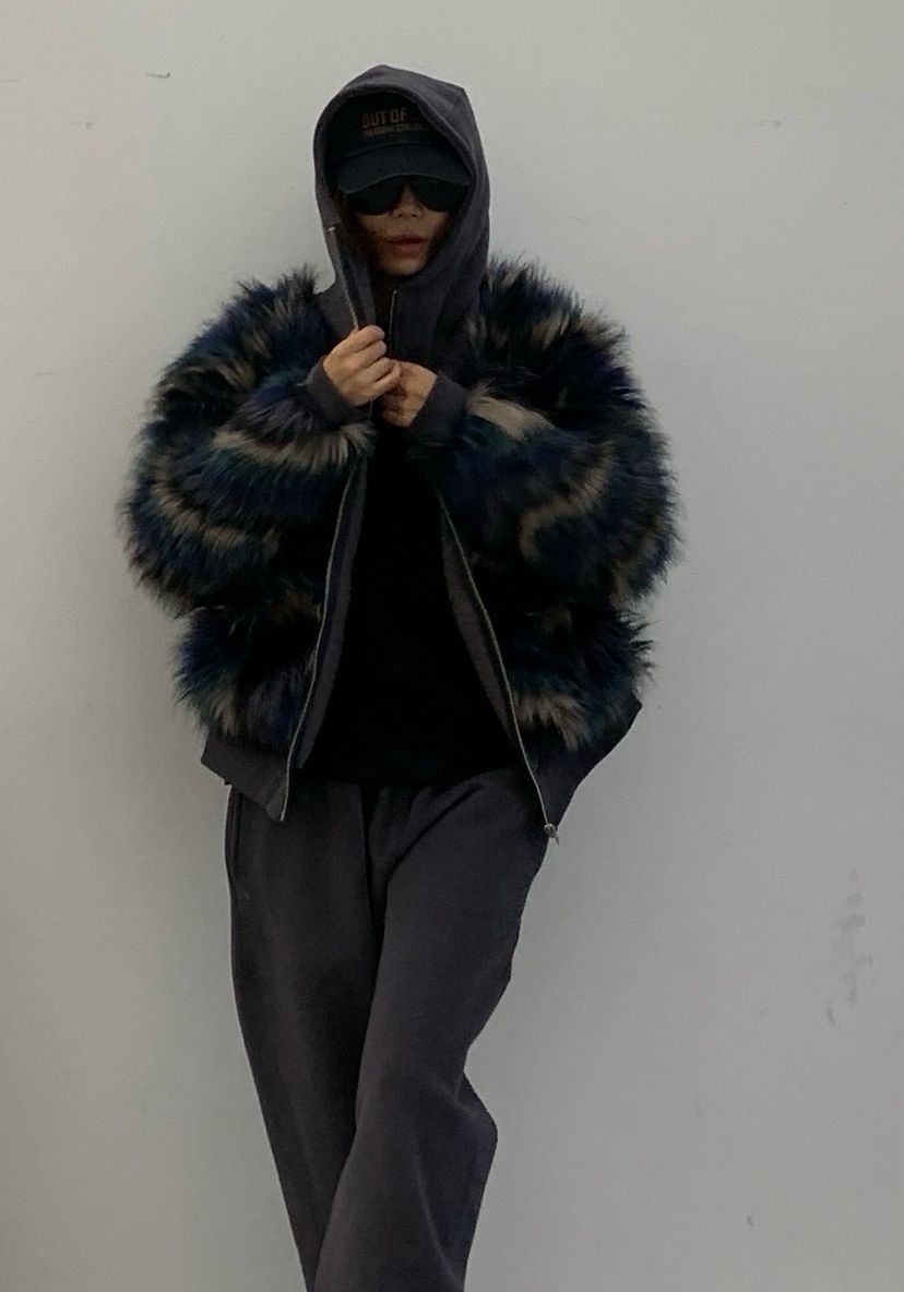 PARIS MATCH東大門㊣直郵女士新品25秋冬時尚短款大衣毛皮PARIS MATCH短款大衣