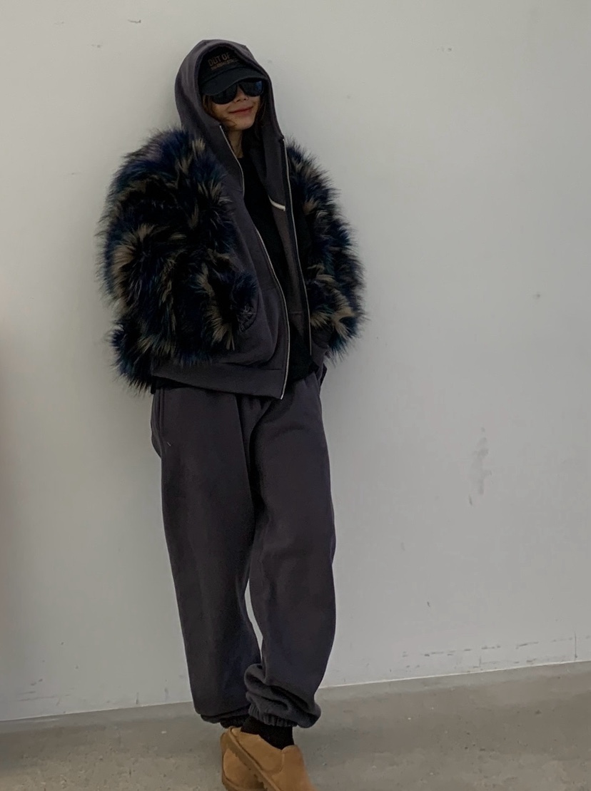 PARIS MATCH東大門㊣直郵女士新品25秋冬時尚短款大衣毛皮PARIS MATCH短款大衣