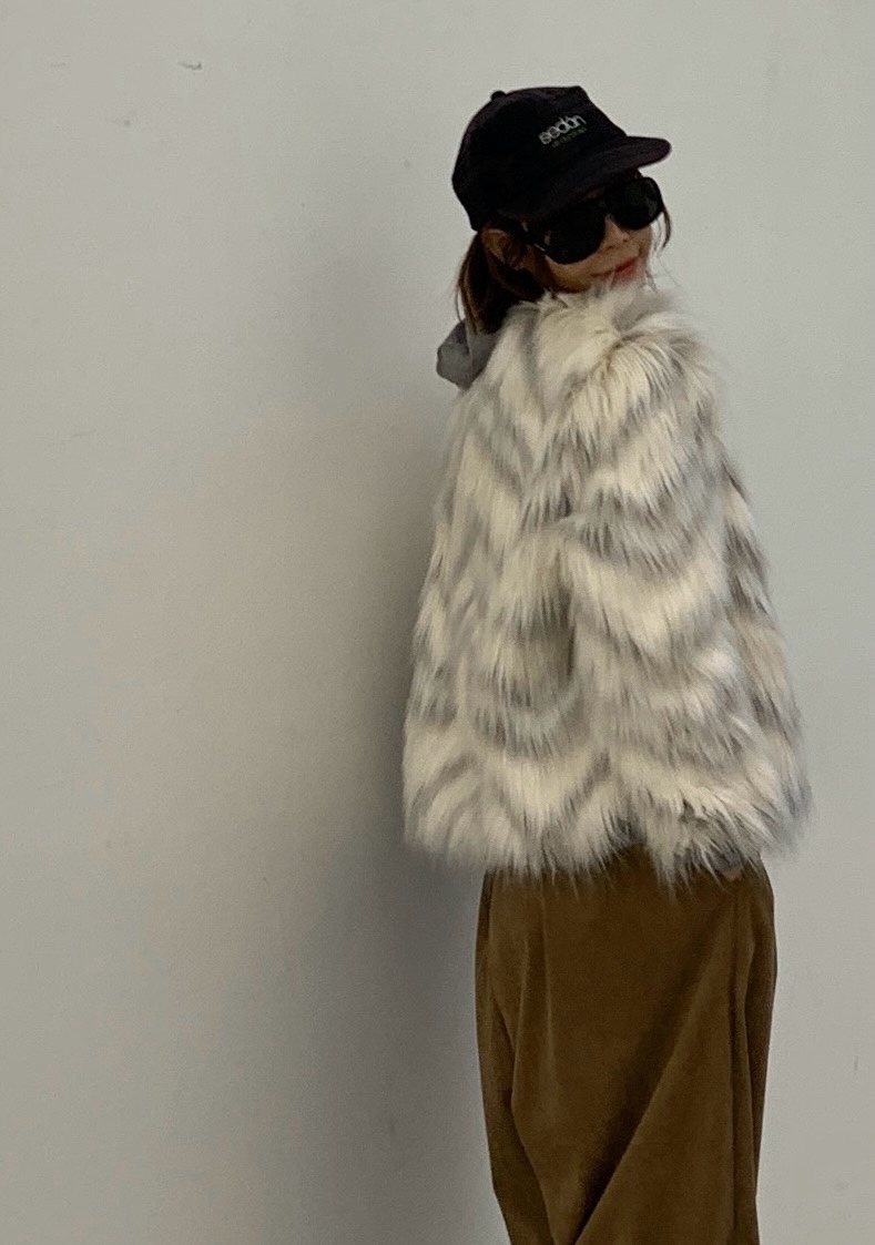 PARIS MATCH東大門㊣直郵女士新品25秋冬時尚短款大衣毛皮PARIS MATCH短款大衣