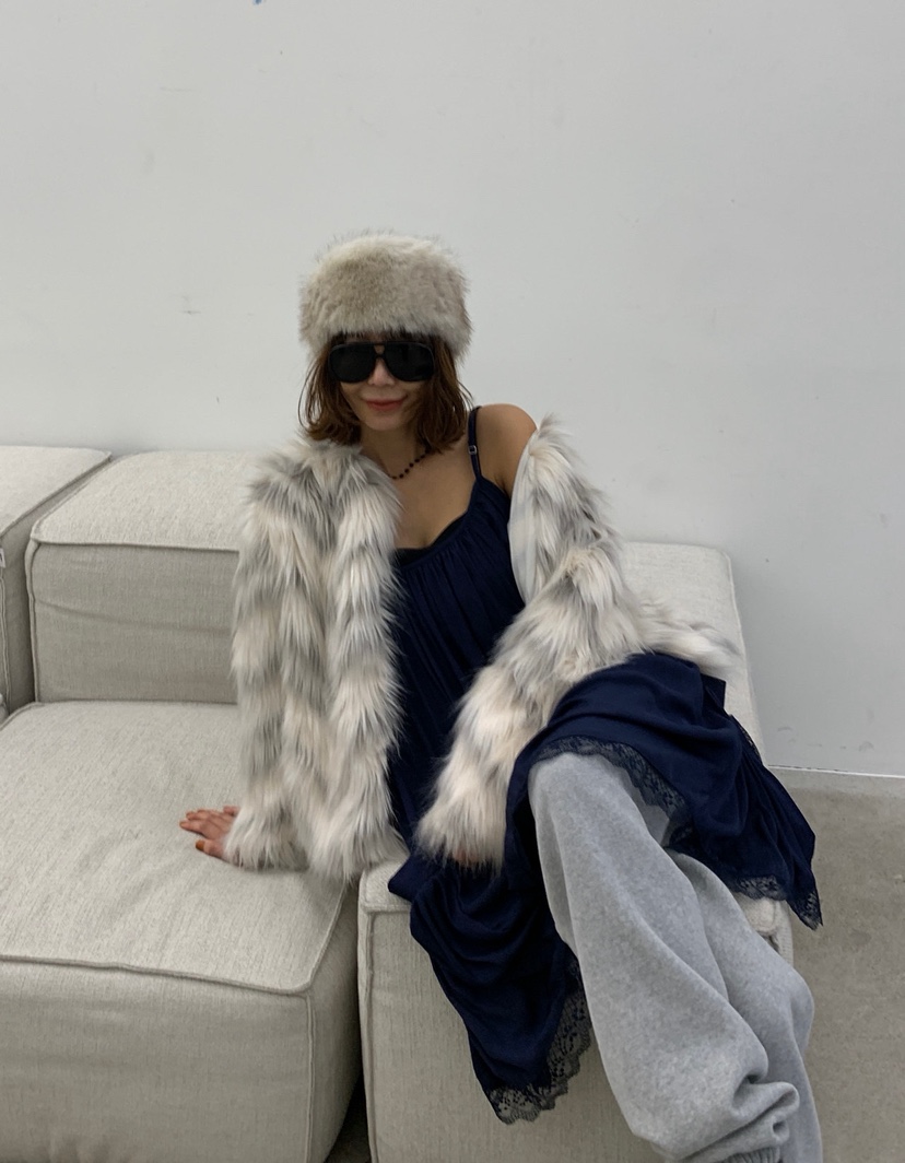 PARIS MATCH東大門㊣直郵女士新品25秋冬時尚短款大衣毛皮PARIS MATCH短款大衣