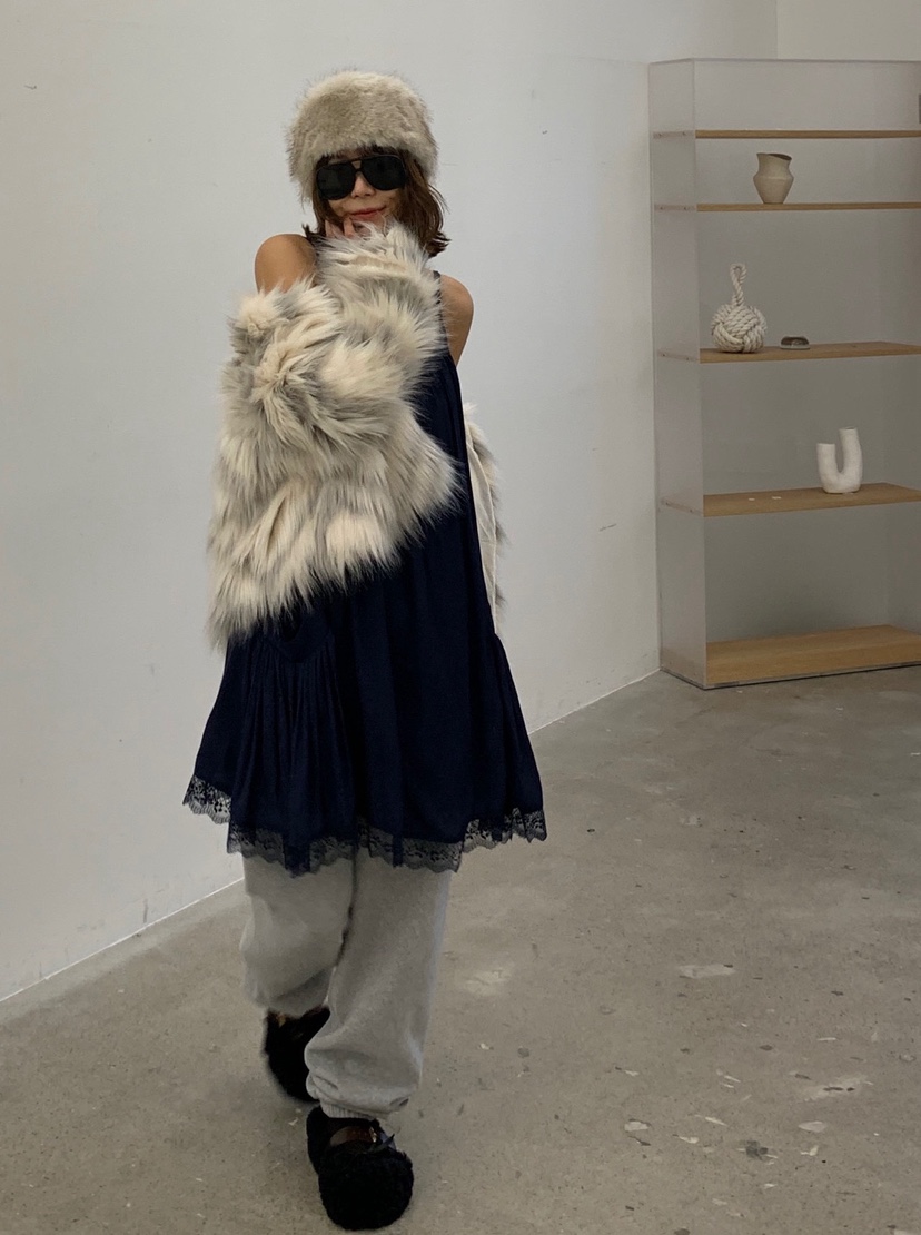 PARIS MATCH東大門㊣直郵女士新品25秋冬時尚短款大衣毛皮PARIS MATCH短款大衣