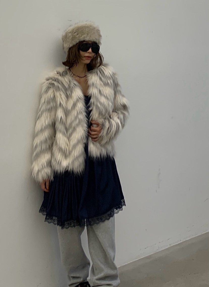 PARIS MATCH東大門㊣直郵女士新品25秋冬時尚短款大衣毛皮PARIS MATCH短款大衣圖色2