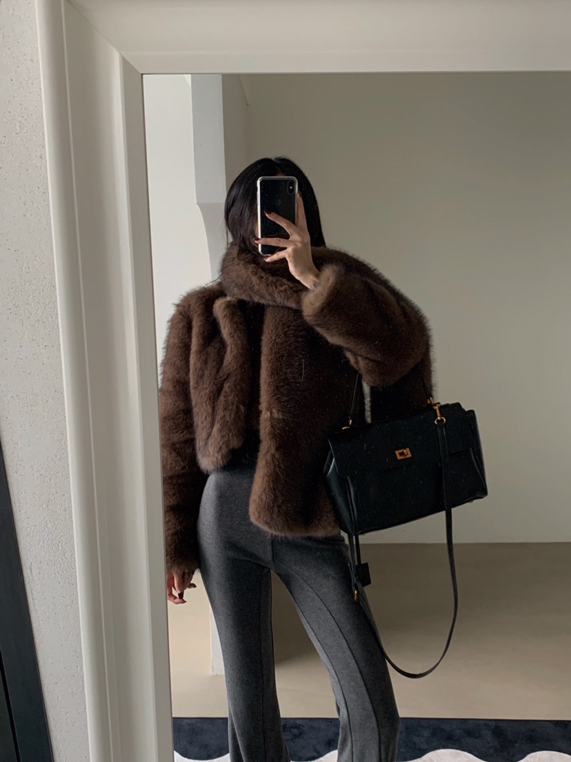 VERANDA韓國直郵㊣女裝新款推薦時尚休閑人氣熱賣短款大衣圍巾VERANDA短款大衣