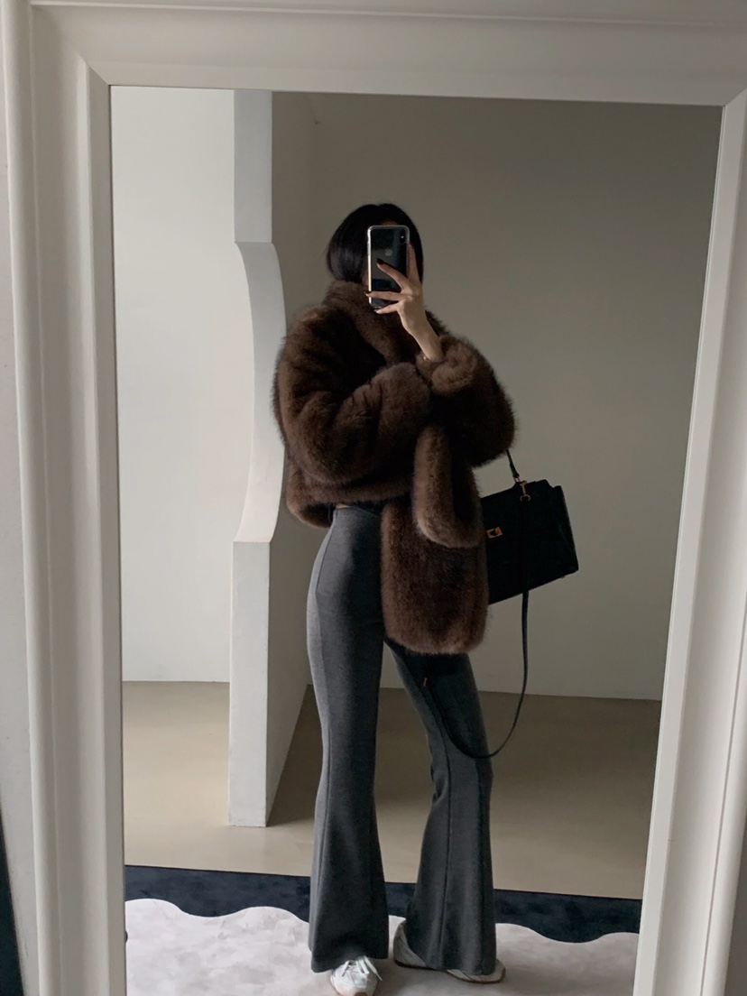 VERANDA韓國直郵㊣女裝新款推薦時尚休閑人氣熱賣短款大衣圍巾VERANDA短款大衣