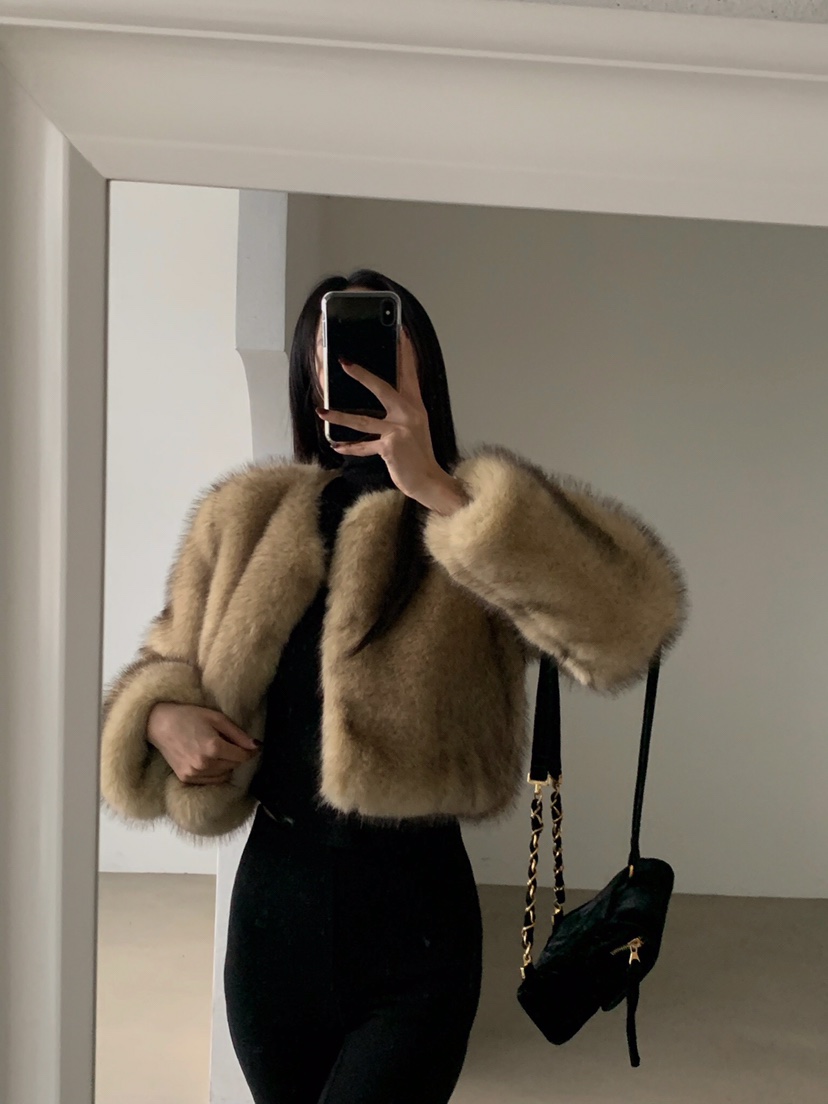 VERANDA韓國直郵㊣女裝新款推薦時尚休閑人氣熱賣短款大衣圍巾VERANDA短款大衣