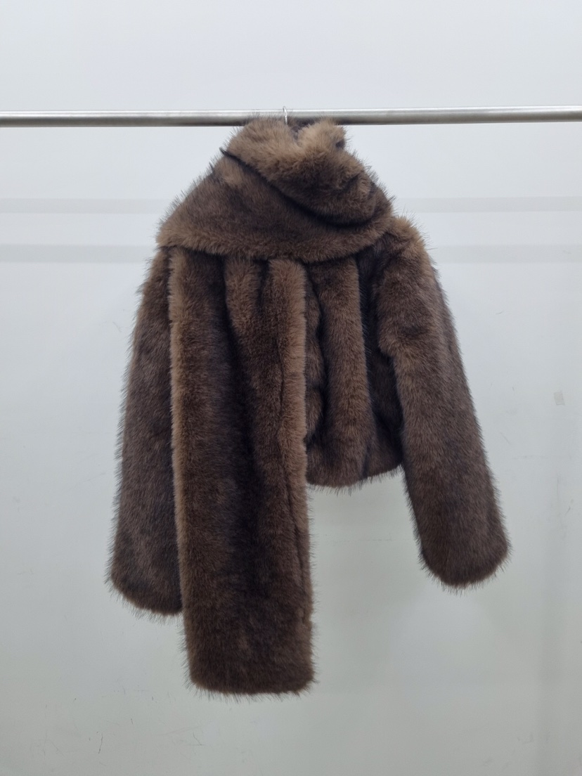 VERANDA韓國直郵㊣女裝新款推薦時尚休閑人氣熱賣短款大衣圍巾VERANDA短款大衣圖色2