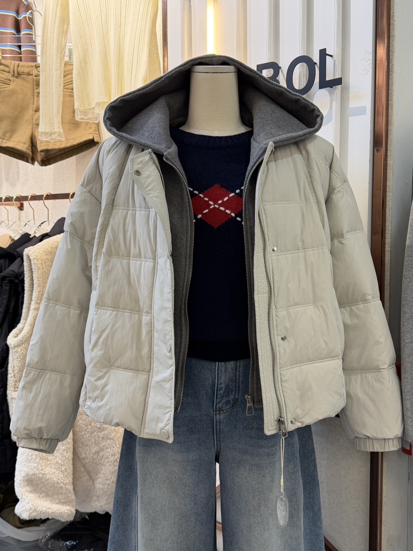 SYMBOL韓國直郵㊣女裝新款休閑職業人氣25秋冬短款羽絨服鴨絨SYMBOL短款羽絨服圖色2