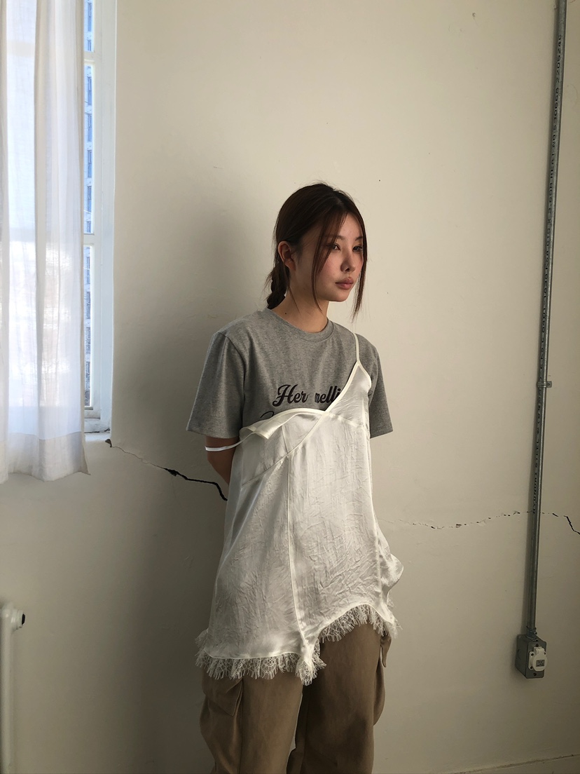 UNBOUND韓國代購㊣女裝新品25秋冬推薦熱賣吊帶背心蕾絲緞面UNBOUND吊帶/背心