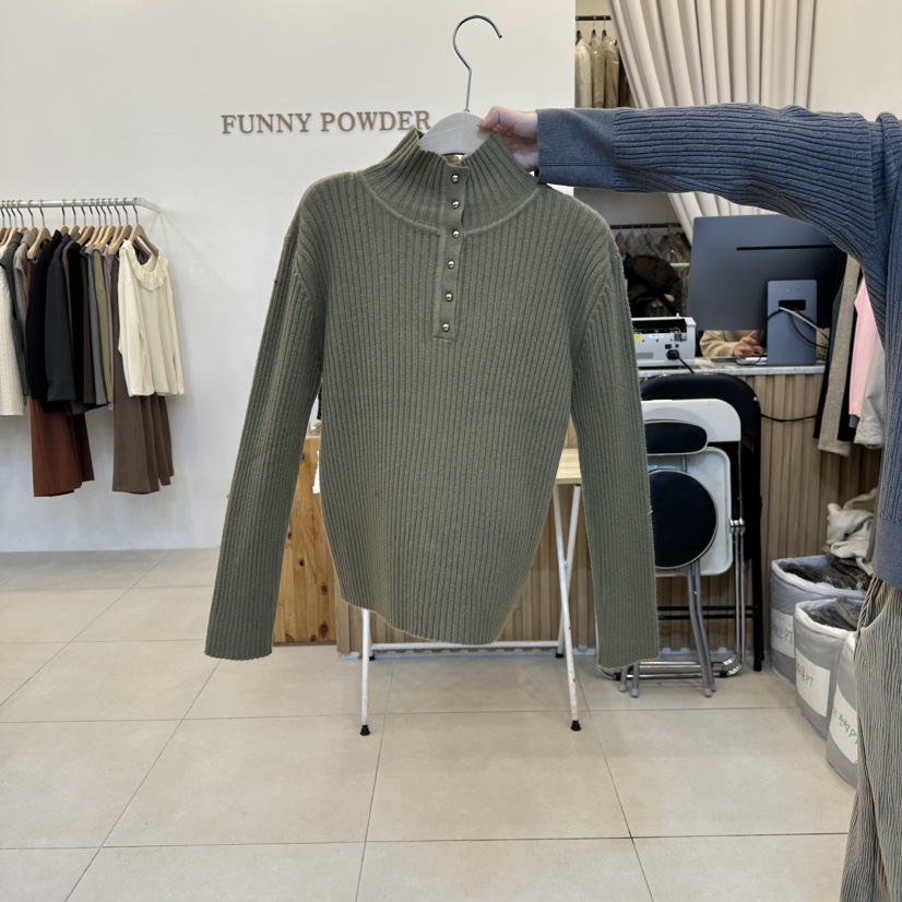 FUNNY POWDER東大門㊣實拍女裝新品休閑推薦人氣25秋冬針織衫THE FUNNY針織衫圖色3